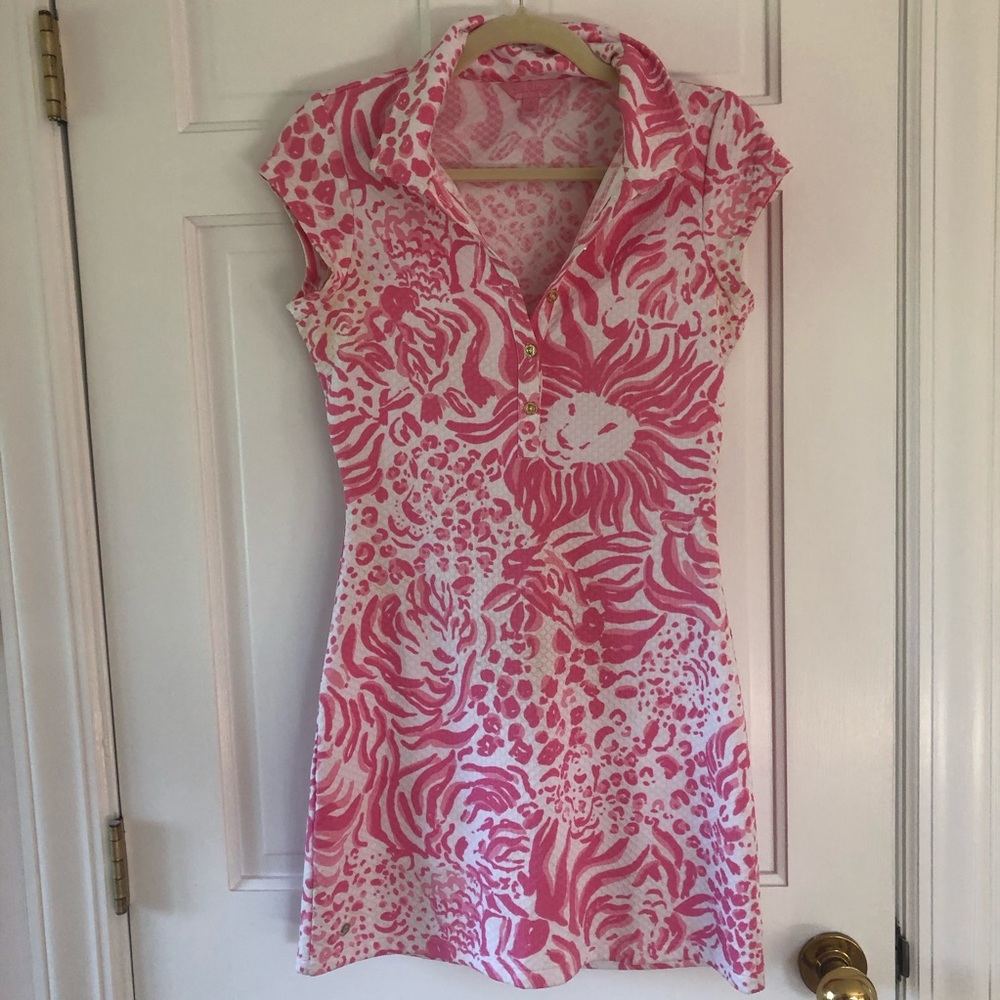 Lilly Pulitzer Pink & White Collared Floral-Print Mini Dress - Picture 4 of 8